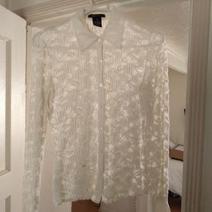 BCBG sexy sheer lacy top